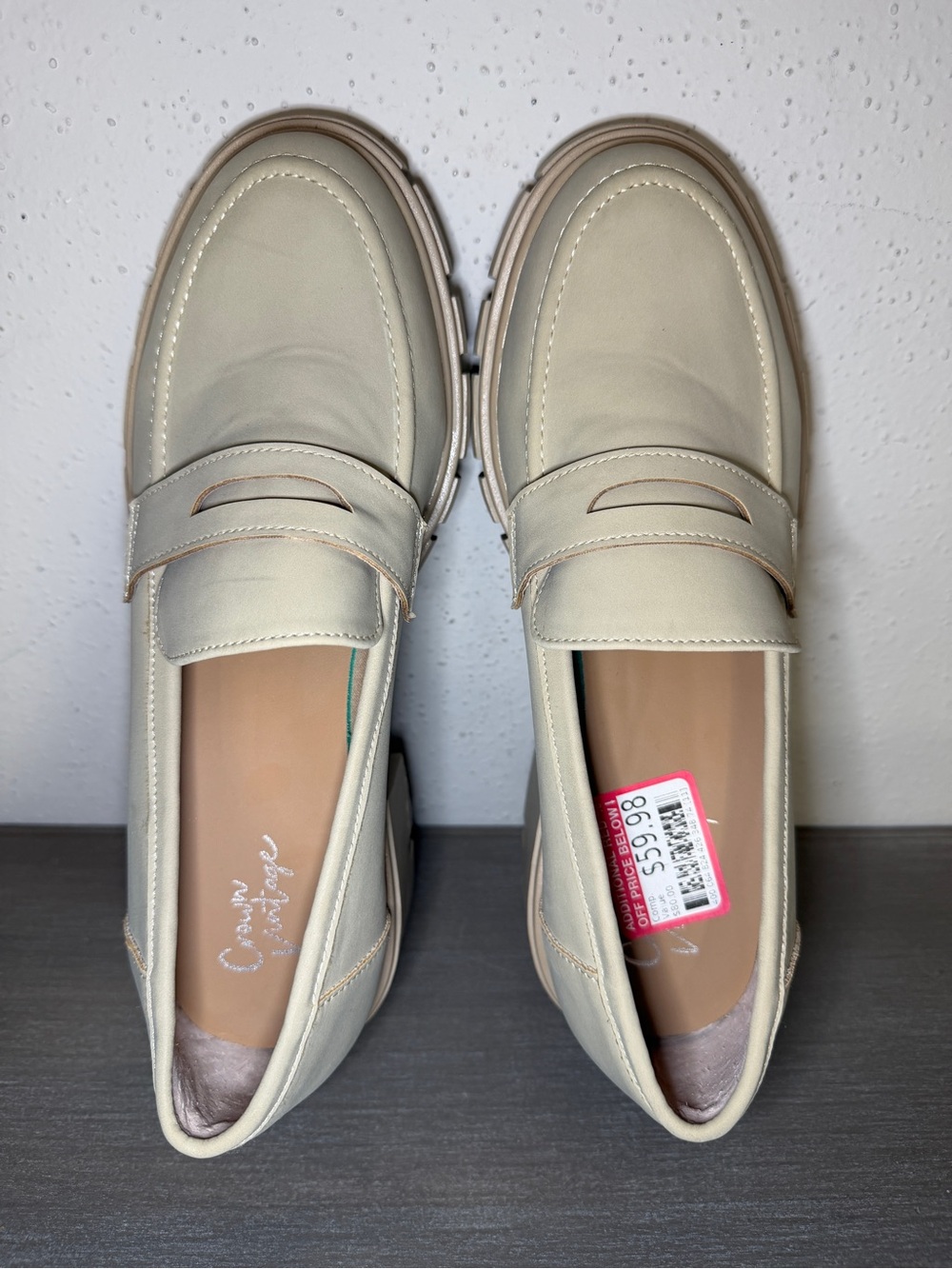 Crown Vintage Women's Sage Loafers Platform Lug Sole Size 9.5 M Slip On Comfort - Picture 4 of 10